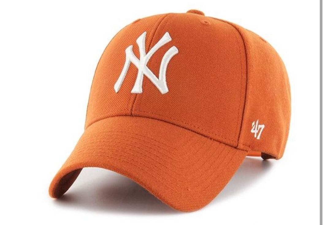 47 CAP MLB NEW YORK YANKEES SNAP BACK MVP BURN ORANGE