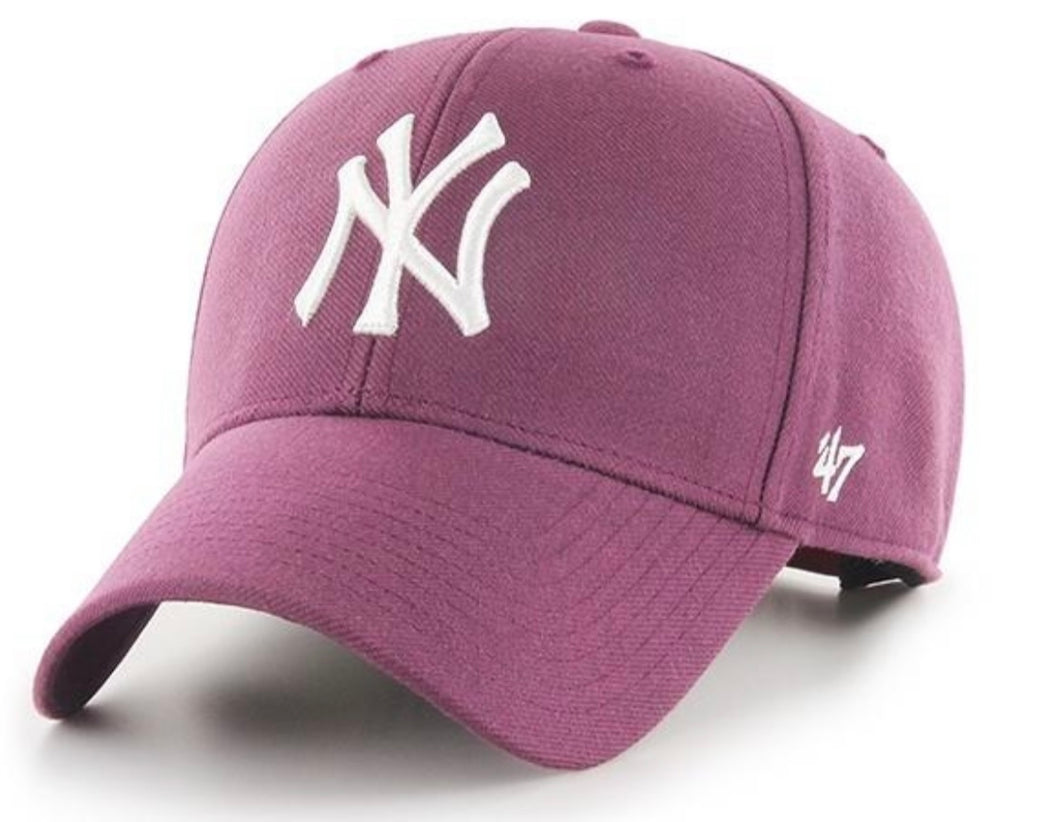 47 CAP MLB NEW YORK YANKEES SNAP BACK MVP PLUM