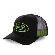 Charger l&#39;image dans la galerie, CASQUETTE USED NOIR ET VERT VON DUTCH
