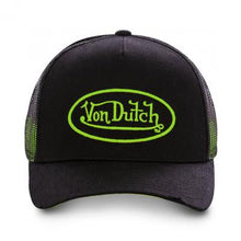 Charger l&#39;image dans la galerie, CASQUETTE USED NOIR ET VERT VON DUTCH
