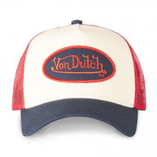 Charger l&#39;image dans la galerie, CASQUETTE BASEBALL BLEU CREME ROUGE VON DUTCH
