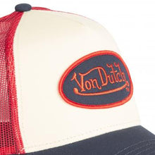 Charger l&#39;image dans la galerie, CASQUETTE BASEBALL BLEU CREME ROUGE VON DUTCH
