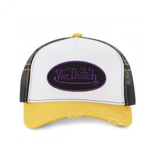 Charger l&#39;image dans la galerie, CASQUETTE NOIR BLANC JAUNE VIOLET USED SUM VON DUTCH
