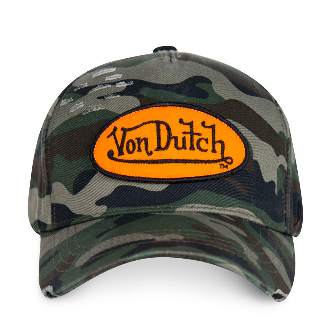 CASQUETTE CAMOUFLAGE ECUSSON ORANGE