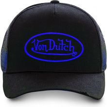 Charger l&#39;image dans la galerie, CASQUETTE USED NOIR ET BLEU ELECTRIQUE VON DUTCH
