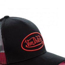 Charger l&#39;image dans la galerie, CASQUETTE USED NOIR ET ROUGE VON DUTCH
