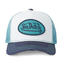 Charger l&#39;image dans la galerie, CASQUETTE TURQUOISE BLANC INDIGO USED SUM VON DUTCH
