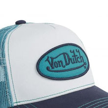 Charger l&#39;image dans la galerie, CASQUETTE TURQUOISE BLANC INDIGO USED SUM VON DUTCH
