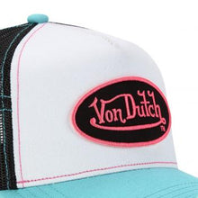Charger l&#39;image dans la galerie, CASQUETTE TURQUOISE BLANC NOIR ROSE USED SUM VON DUTCH
