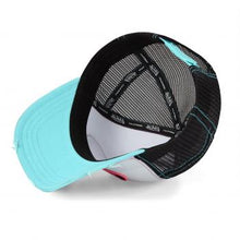 Charger l&#39;image dans la galerie, CASQUETTE TURQUOISE BLANC NOIR ROSE USED SUM VON DUTCH
